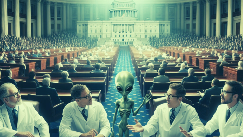 Científicos presentando extraterrestres en el congreso de EE.UU.