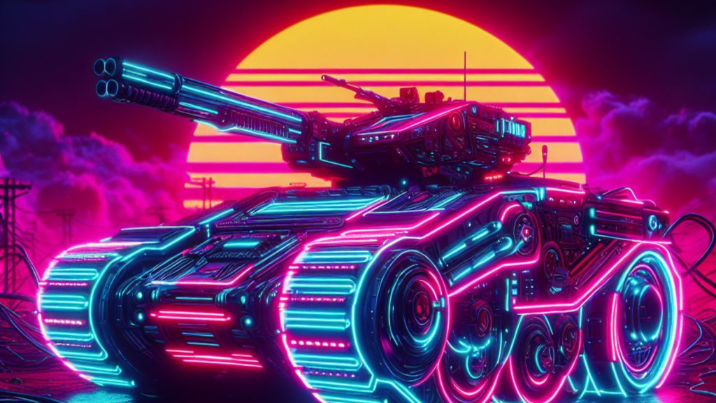 Profecías de la inteligencia artificial: Habrá importantes avances en el terreno armamentístico como este tanque estilo cyberpunk.